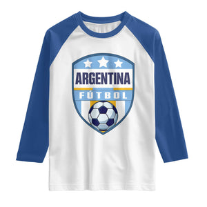 Argentina Soccer Football Raglan Shirt Argentinian Football Game Day Supporter TS14 White Royal Print Your Wear