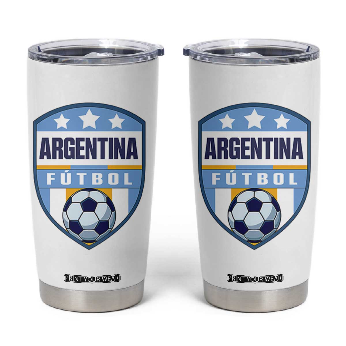 Argentina Soccer Football Tumbler Cup Argentinian Football Game Day Supporter TS14 White Print Your Wear