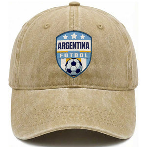 Argentina Soccer Football Washed Cotton Baseball Cap Argentinian Football Game Day Supporter TS14 Print Your Wear