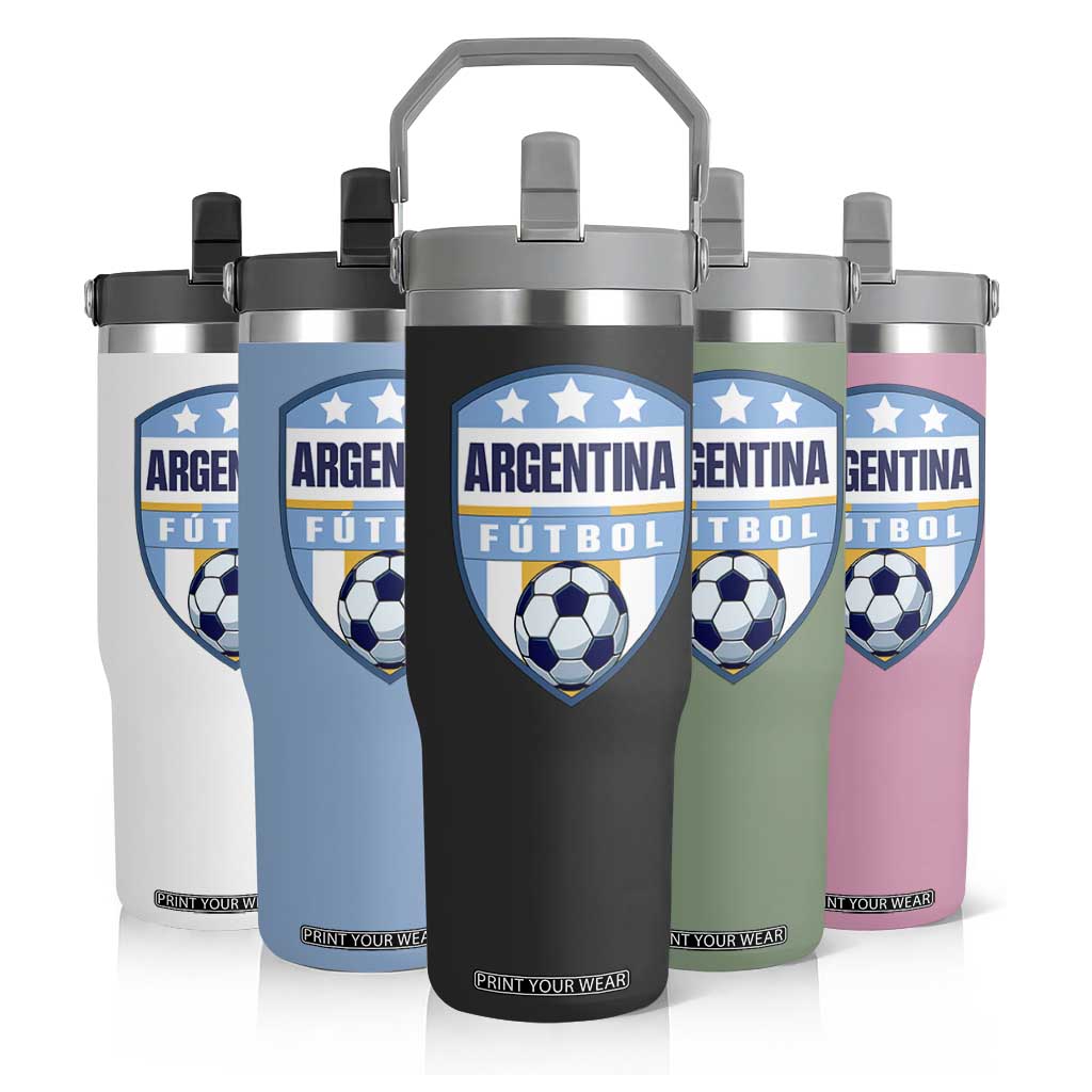 Argentina Soccer Football Flip Straw Tumbler Argentinian Football Game Day Supporter TS14 Print Your Wear