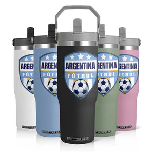 Argentina Soccer Football Flip Straw Tumbler Argentinian Football Game Day Supporter TS14 Print Your Wear