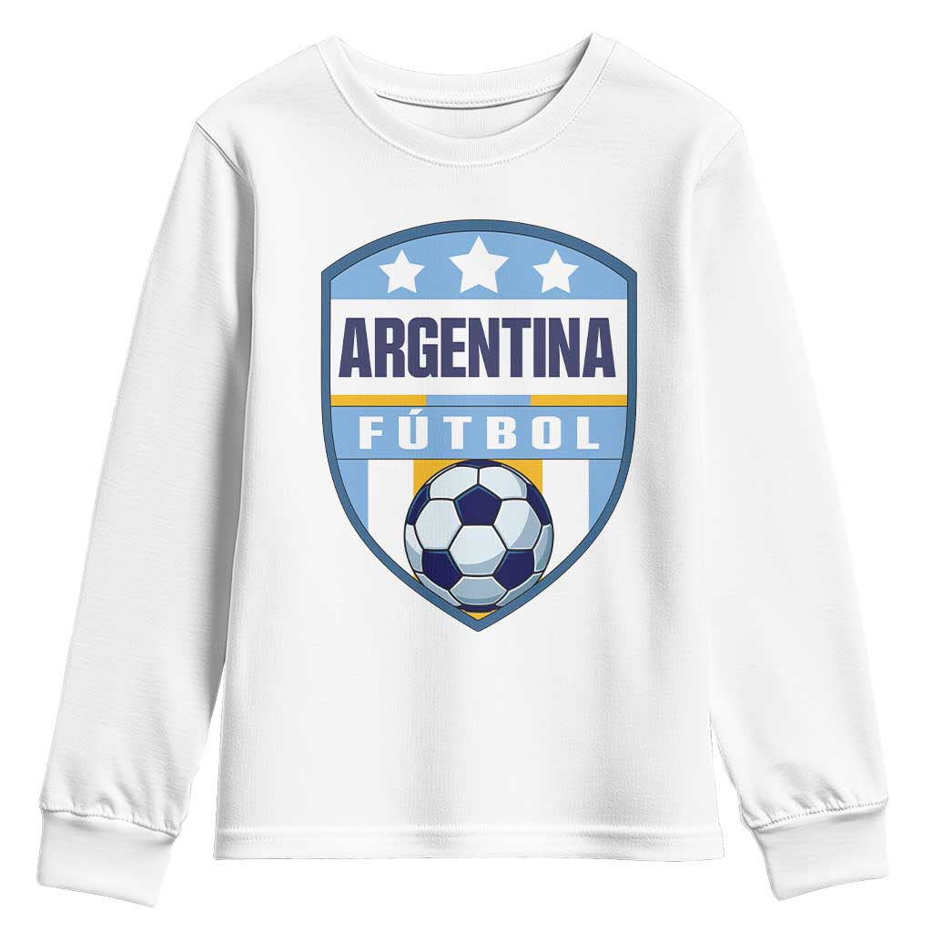 Argentina Soccer Football Youth Sweatshirt Argentinian Football Game Day Supporter TS14 White Print Your Wear