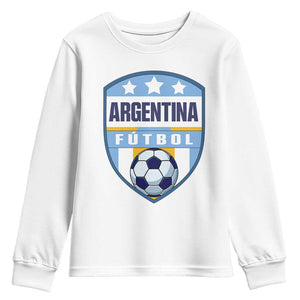 Argentina Soccer Football Youth Sweatshirt Argentinian Football Game Day Supporter TS14 White Print Your Wear