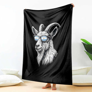 Cool Goat With Sunglasses Argentinian Flag Throw Blanket Argentina Soccer Football Game Day Supporter TS14 Print Your Wear