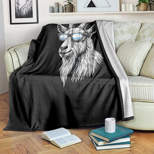Cool Goat With Sunglasses Argentinian Flag Throw Blanket Argentina Soccer Football Game Day Supporter TS14 Print Your Wear