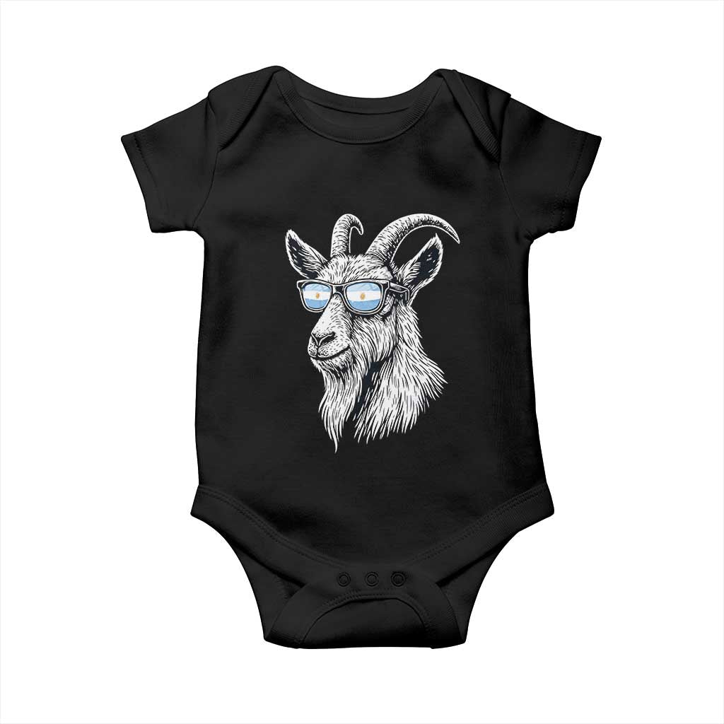 Cool Goat With Sunglasses Argentinian Flag Baby Onesie Argentina Soccer Football Game Day Supporter TS14 Black Print Your Wear