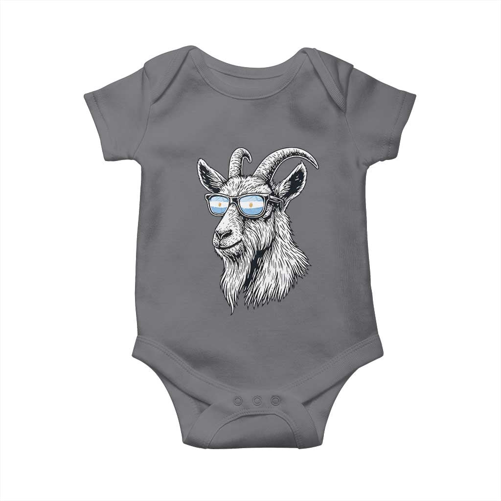 Cool Goat With Sunglasses Argentinian Flag Baby Onesie Argentina Soccer Football Game Day Supporter TS14 Charcoal Print Your Wear