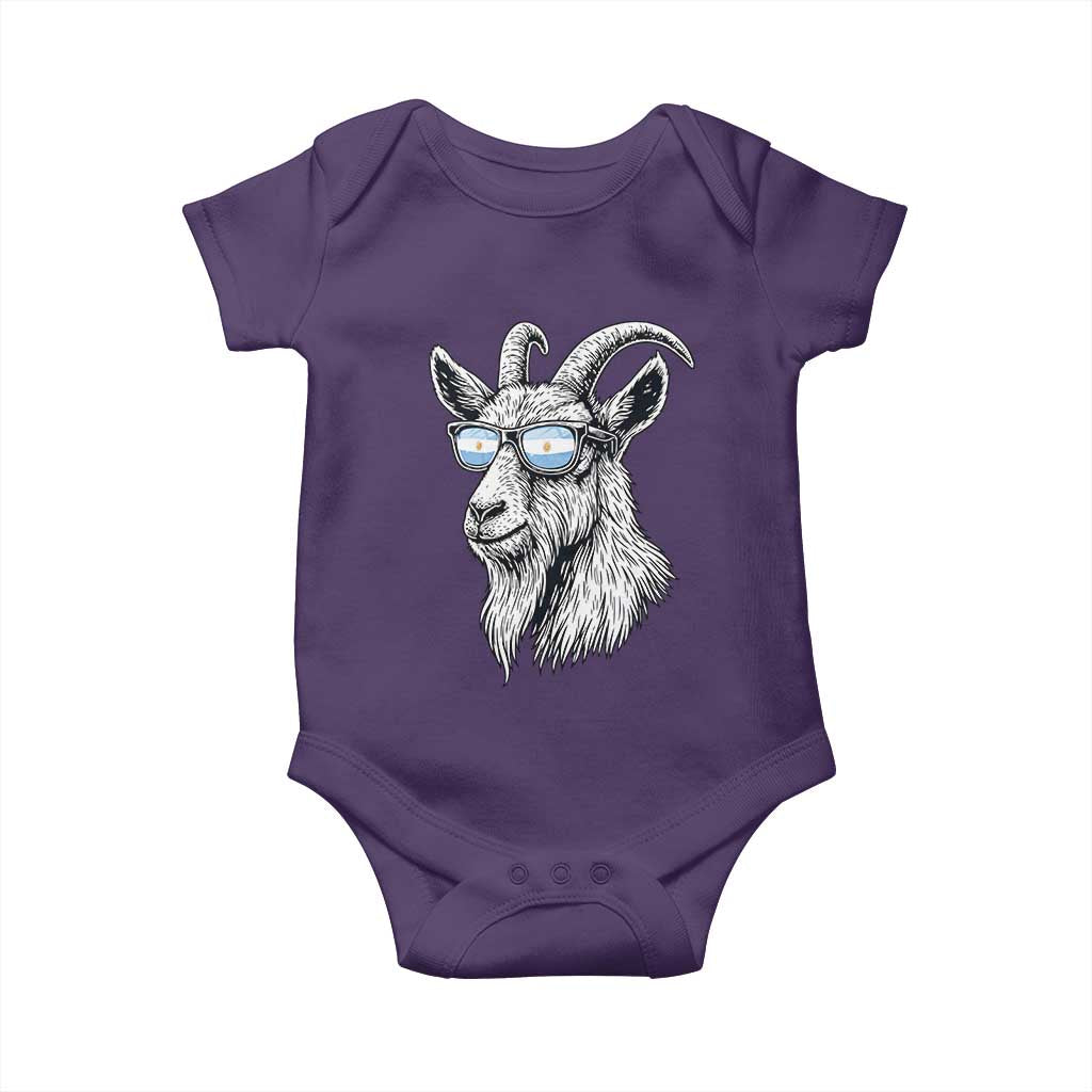 Cool Goat With Sunglasses Argentinian Flag Baby Onesie Argentina Soccer Football Game Day Supporter TS14 Purple Print Your Wear
