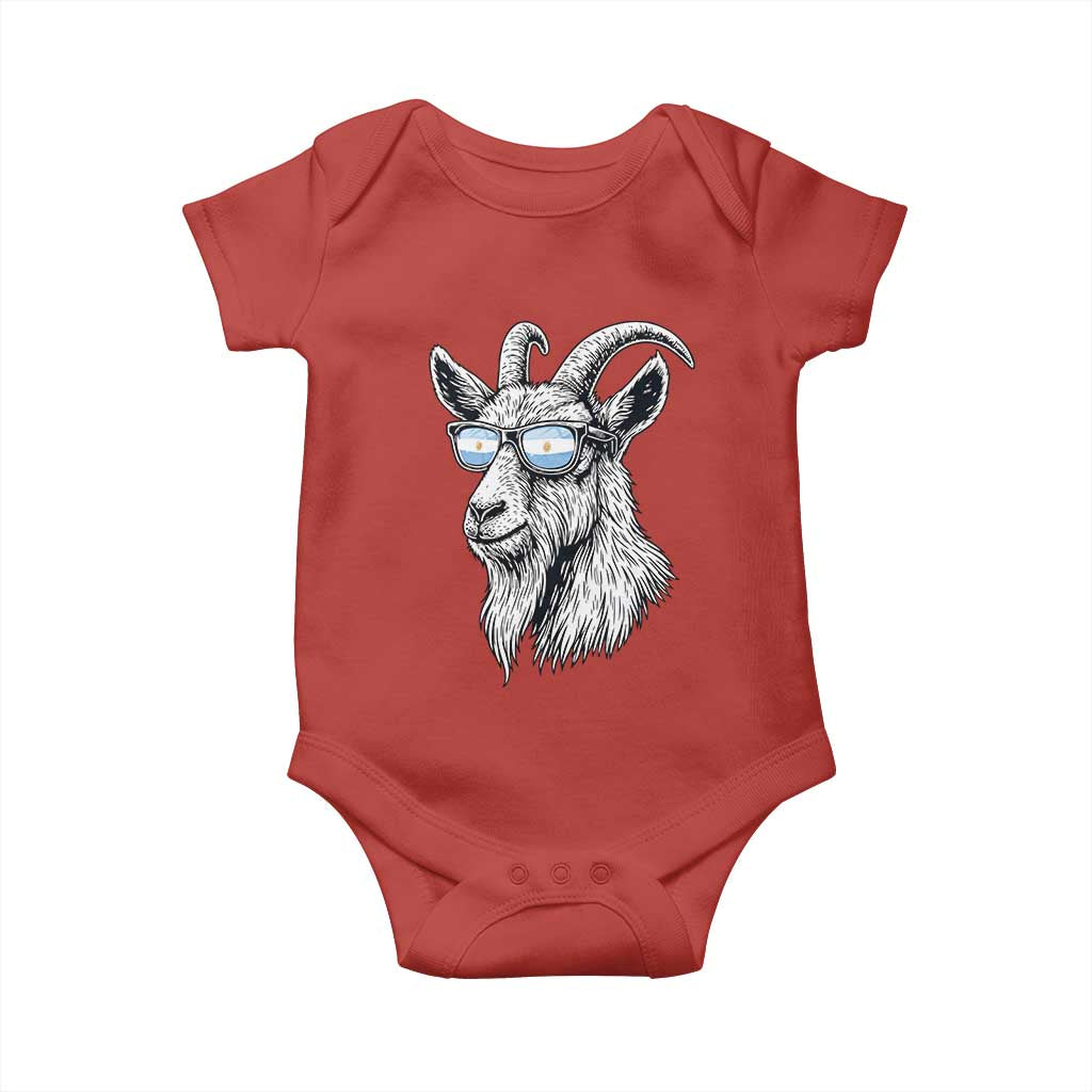 Cool Goat With Sunglasses Argentinian Flag Baby Onesie Argentina Soccer Football Game Day Supporter TS14 Red Print Your Wear
