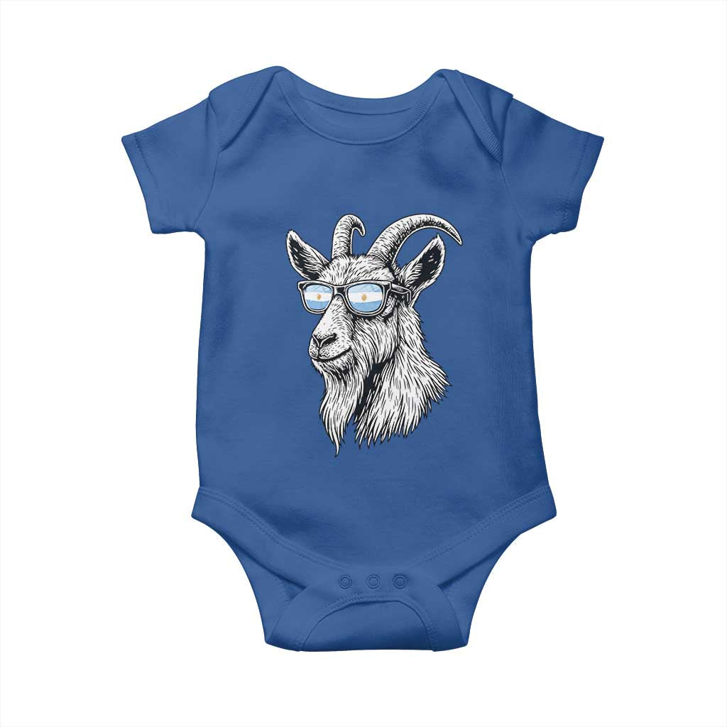 Cool Goat With Sunglasses Argentinian Flag Baby Onesie Argentina Soccer Football Game Day Supporter TS14 Royal Blue Print Your Wear