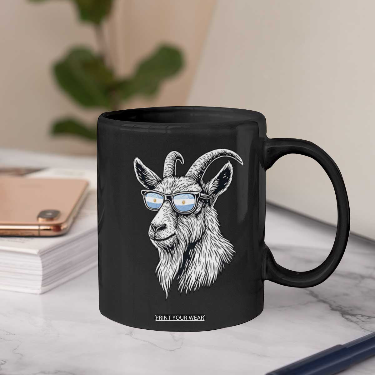 Cool Goat With Sunglasses Argentinian Flag Coffee Mug Argentina Soccer Football Game Day Supporter TS14 Print Your Wear
