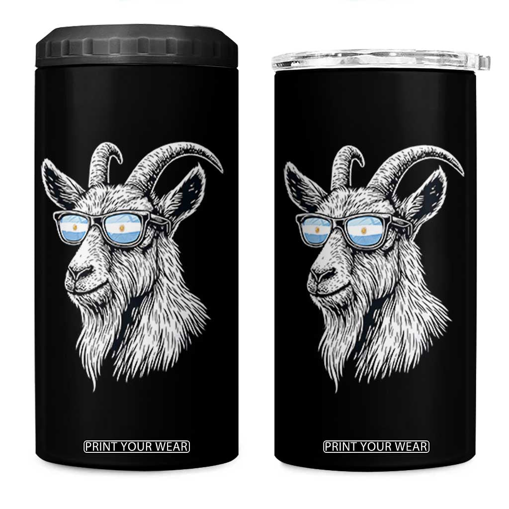 Cool Goat With Sunglasses Argentinian Flag 4 in 1 Can Cooler Tumbler Argentina Soccer Football Game Day Supporter TS14 One Size: 16 oz Black Print Your Wear