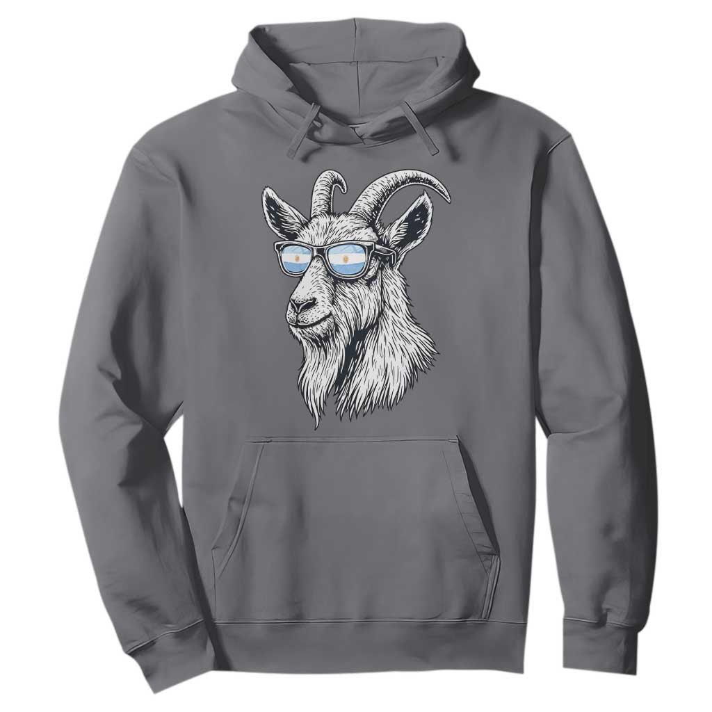 Cool Goat With Sunglasses Argentinian Flag Hoodie Argentina Soccer Football Game Day Supporter TS14 Charcoal Print Your Wear