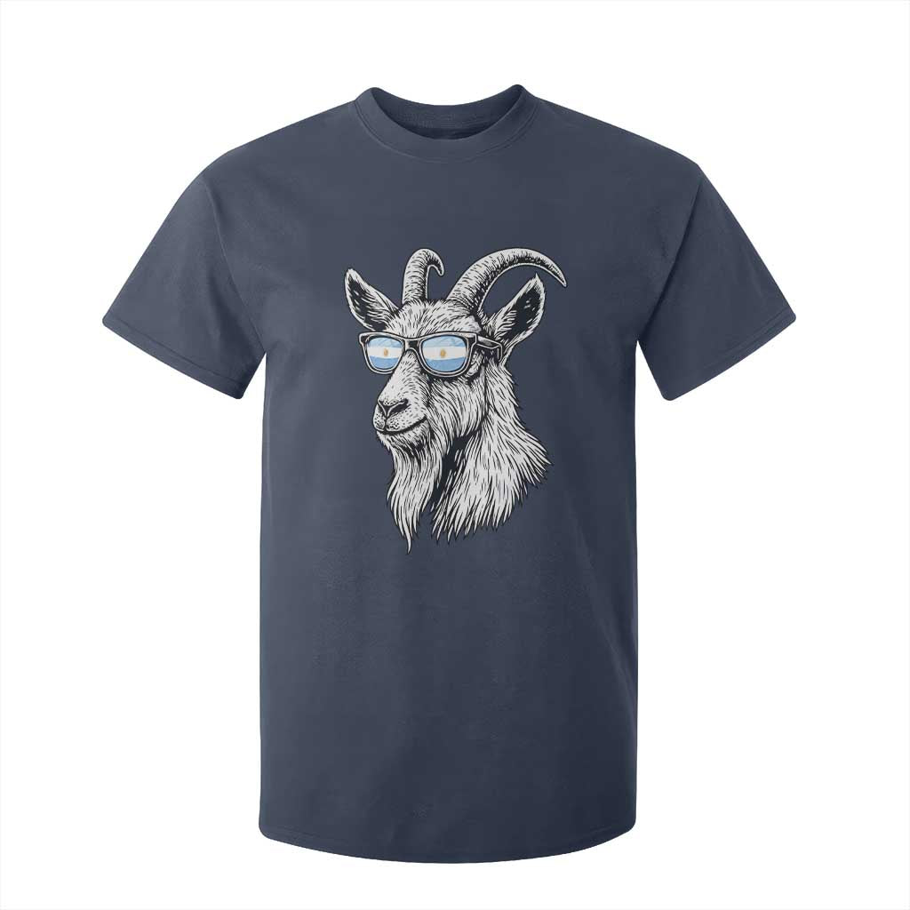 Cool Goat With Sunglasses Argentinian Flag T Shirt For Kid Argentina Soccer Football Game Day Supporter TS14 Navy Print Your Wear