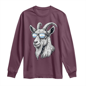 Cool Goat With Sunglasses Argentinian Flag Long Sleeve Shirt Argentina Soccer Football Game Day Supporter TS14 Maroon Print Your Wear