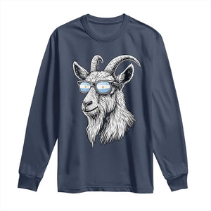 Cool Goat With Sunglasses Argentinian Flag Long Sleeve Shirt Argentina Soccer Football Game Day Supporter TS14 Navy Print Your Wear