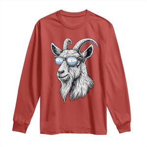 Cool Goat With Sunglasses Argentinian Flag Long Sleeve Shirt Argentina Soccer Football Game Day Supporter TS14 Red Print Your Wear