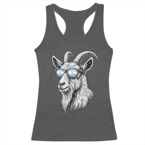 Cool Goat With Sunglasses Argentinian Flag Racerback Tank Top Argentina Soccer Football Game Day Supporter TS14 Dark Heather Print Your Wear