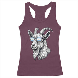 Cool Goat With Sunglasses Argentinian Flag Racerback Tank Top Argentina Soccer Football Game Day Supporter TS14 Maroon Print Your Wear