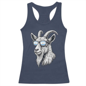 Cool Goat With Sunglasses Argentinian Flag Racerback Tank Top Argentina Soccer Football Game Day Supporter TS14 Navy Print Your Wear