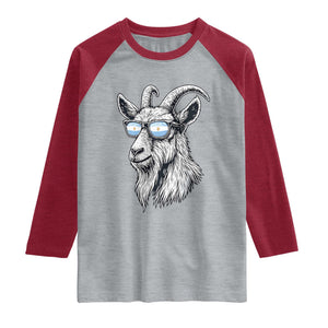 Cool Goat With Sunglasses Argentinian Flag Raglan Shirt Argentina Soccer Football Game Day Supporter TS14 Heather Gray Heather Red Print Your Wear