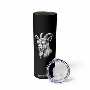 Cool Goat With Sunglasses Argentinian Flag Skinny Tumbler Argentina Soccer Football Game Day Supporter TS14 Print Your Wear