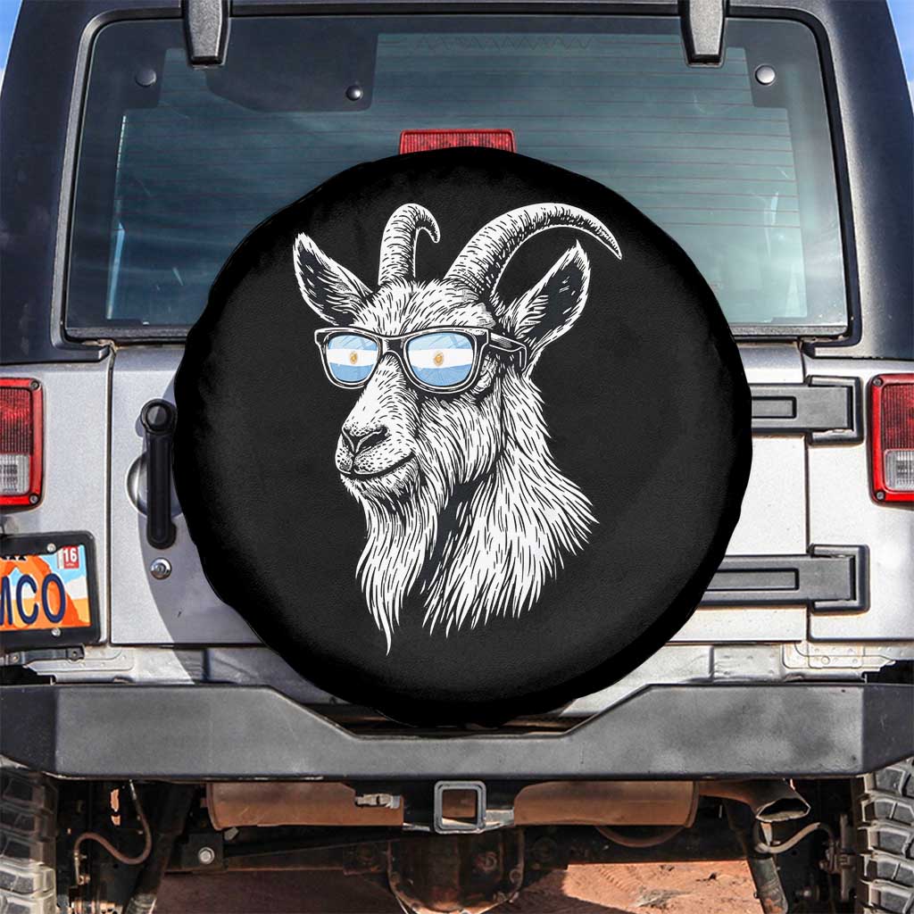 Cool Goat With Sunglasses Argentinian Flag Spare Tire Cover Argentina Soccer Football Game Day Supporter TS14 No hole Black Print Your Wear