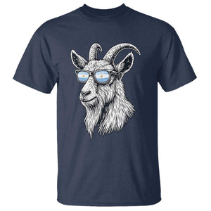 Cool Goat With Sunglasses Argentinian Flag T Shirt Argentina Soccer Football Game Day Supporter TS14 Navy Print Your Wear