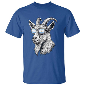 Cool Goat With Sunglasses Argentinian Flag T Shirt Argentina Soccer Football Game Day Supporter TS14 Royal Blue Print Your Wear