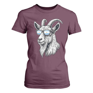 Cool Goat With Sunglasses Argentinian Flag T Shirt For Women Argentina Soccer Football Game Day Supporter TS14 Maroon Print Your Wear