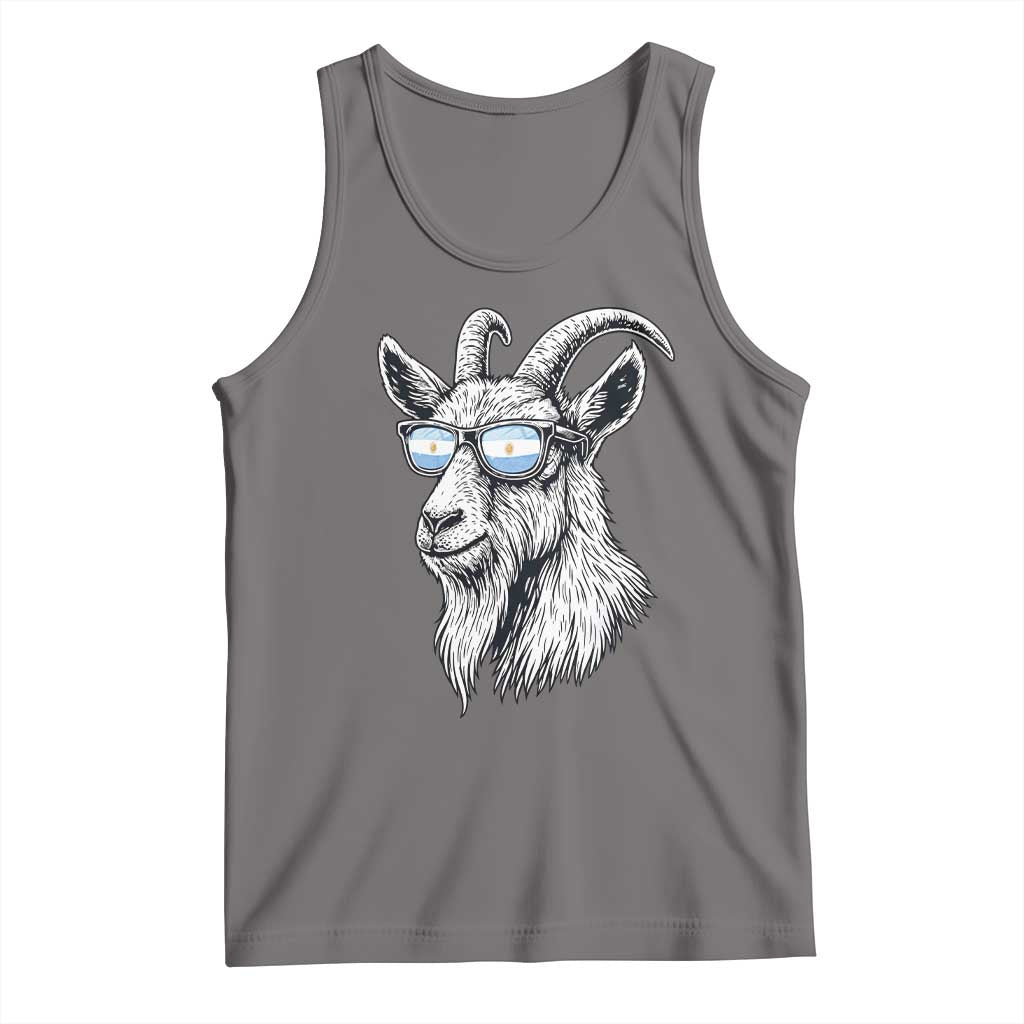 Cool Goat With Sunglasses Argentinian Flag Tank Top Argentina Soccer Football Game Day Supporter TS14 Deep Heather Print Your Wear