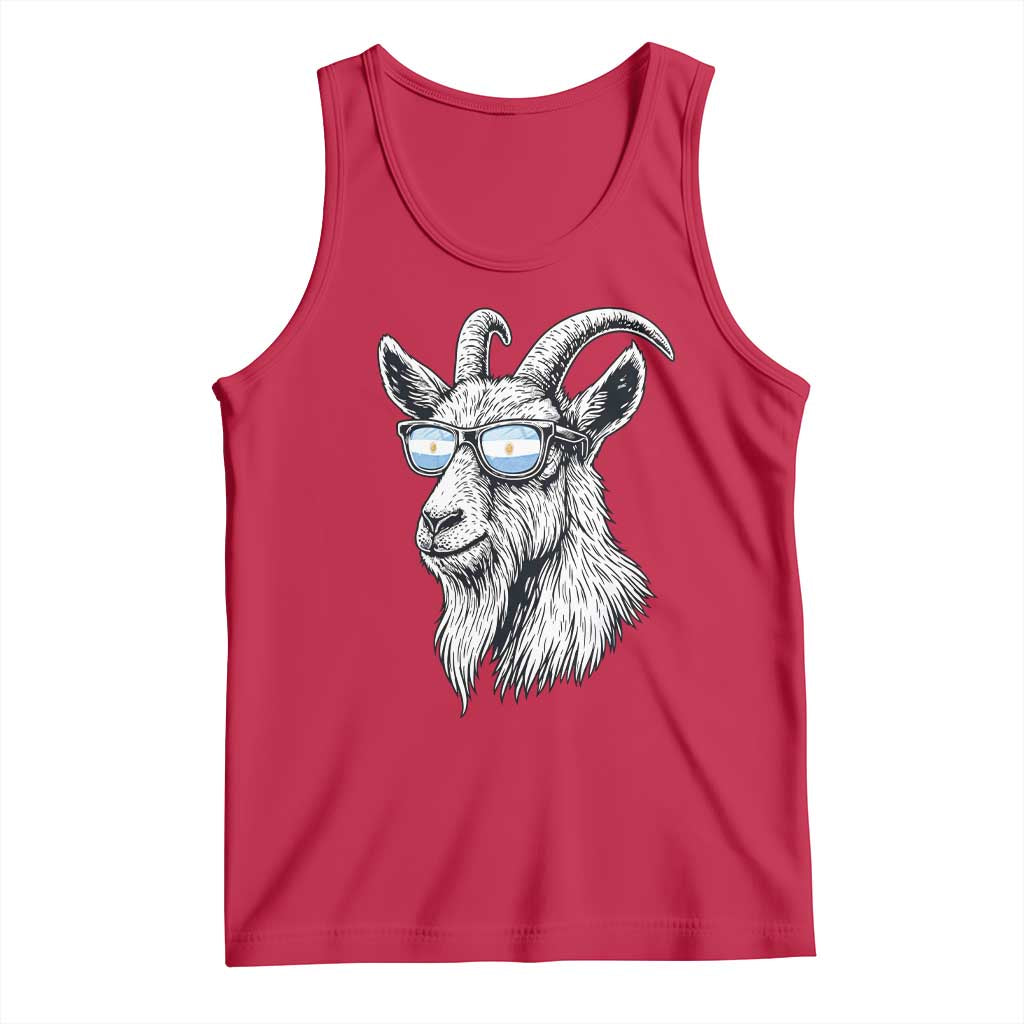 Cool Goat With Sunglasses Argentinian Flag Tank Top Argentina Soccer Football Game Day Supporter TS14 Red Print Your Wear