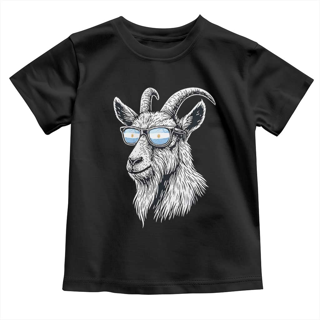 Cool Goat With Sunglasses Argentinian Flag Toddler T Shirt Argentina Soccer Football Game Day Supporter TS14 Black Print Your Wear
