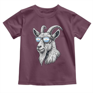 Cool Goat With Sunglasses Argentinian Flag Toddler T Shirt Argentina Soccer Football Game Day Supporter TS14 Maroon Print Your Wear
