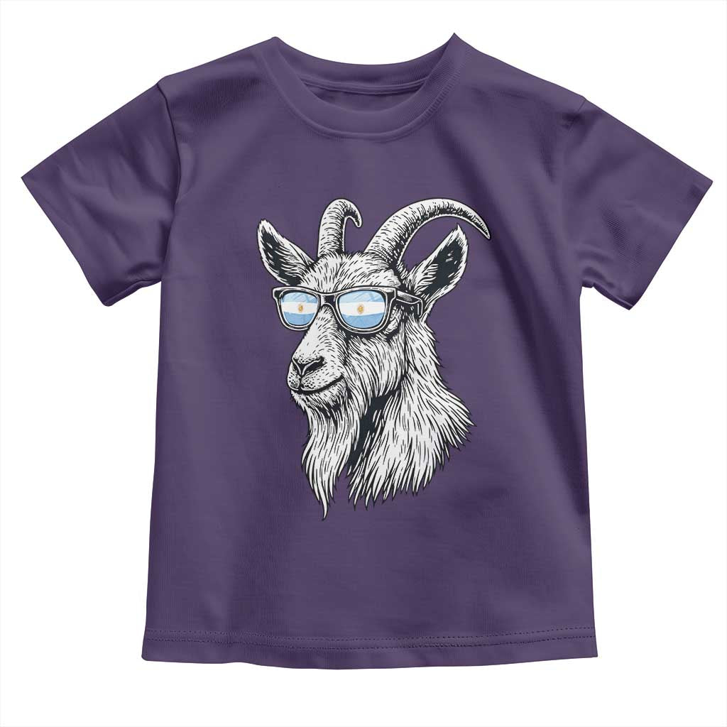 Cool Goat With Sunglasses Argentinian Flag Toddler T Shirt Argentina Soccer Football Game Day Supporter TS14 Purple Print Your Wear