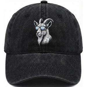 Cool Goat With Sunglasses Argentinian Flag Washed Cotton Baseball Cap Argentina Soccer Football Game Day Supporter TS14 Print Your Wear