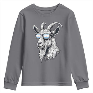 Cool Goat With Sunglasses Argentinian Flag Youth Sweatshirt Argentina Soccer Football Game Day Supporter TS14 Charcoal Print Your Wear