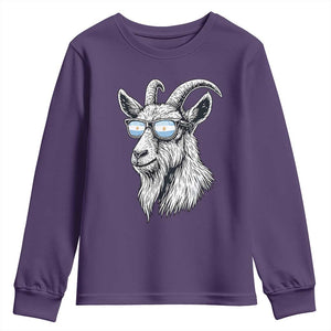 Cool Goat With Sunglasses Argentinian Flag Youth Sweatshirt Argentina Soccer Football Game Day Supporter TS14 Purple Print Your Wear