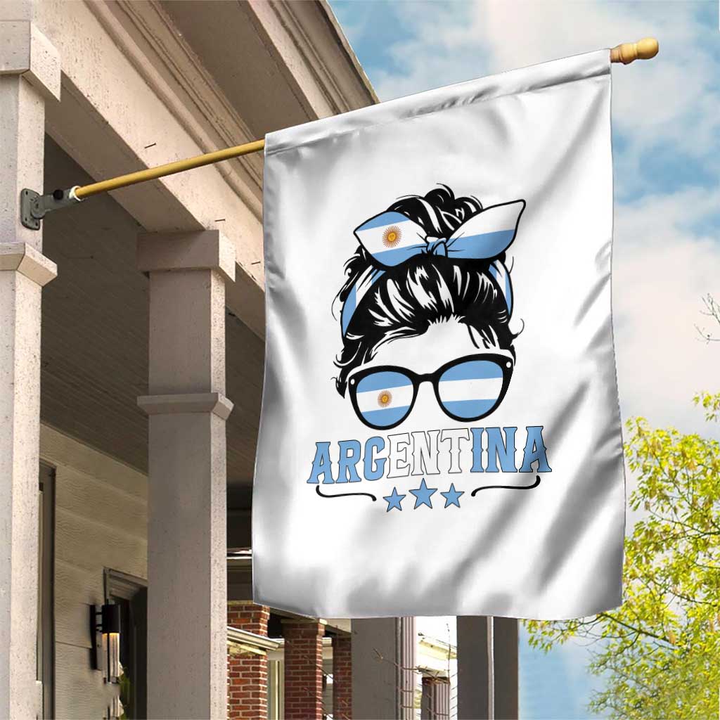 Argentina Messy Bun Proud Argentinian Flag Garden Flag TS14 Print Your Wear