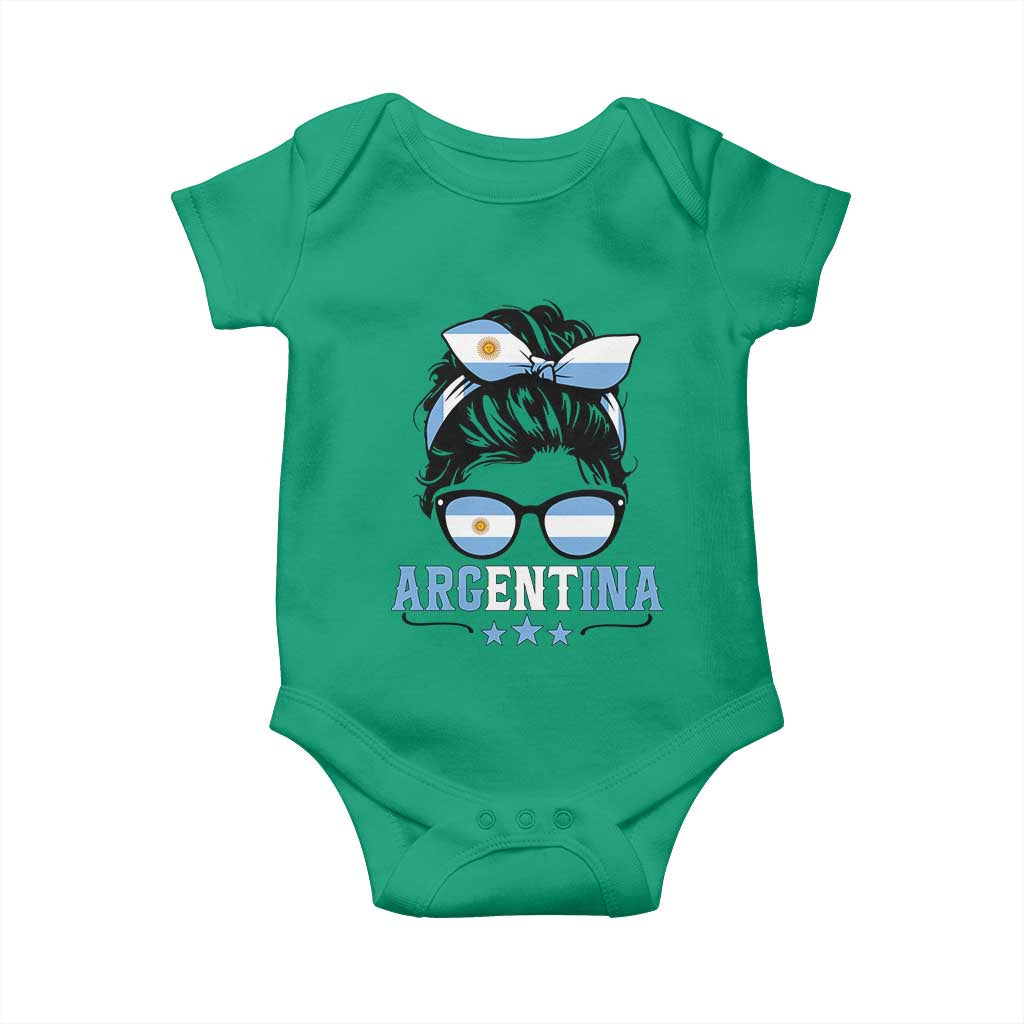 Argentina Messy Bun Proud Argentinian Flag Baby Onesie TS14 Irish Green Print Your Wear
