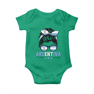 Argentina Messy Bun Proud Argentinian Flag Baby Onesie TS14 Irish Green Print Your Wear