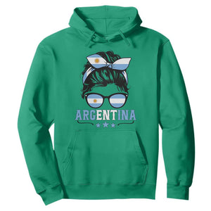 Argentina Messy Bun Proud Argentinian Flag Hoodie TS14 Irish Green Print Your Wear