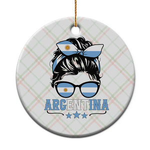Argentina Messy Bun Proud Argentinian Flag Ceramic Ornament TS14 1pc Christmas Plaid Print Your Wear