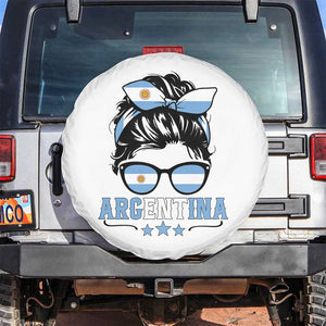 Argentina Messy Bun Proud Argentinian Flag Spare Tire Cover TS14 No hole White Print Your Wear