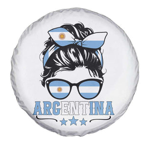Argentina Messy Bun Proud Argentinian Flag Spare Tire Cover TS14 Print Your Wear