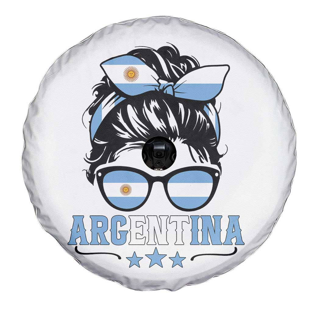 Argentina Messy Bun Proud Argentinian Flag Spare Tire Cover TS14 Print Your Wear
