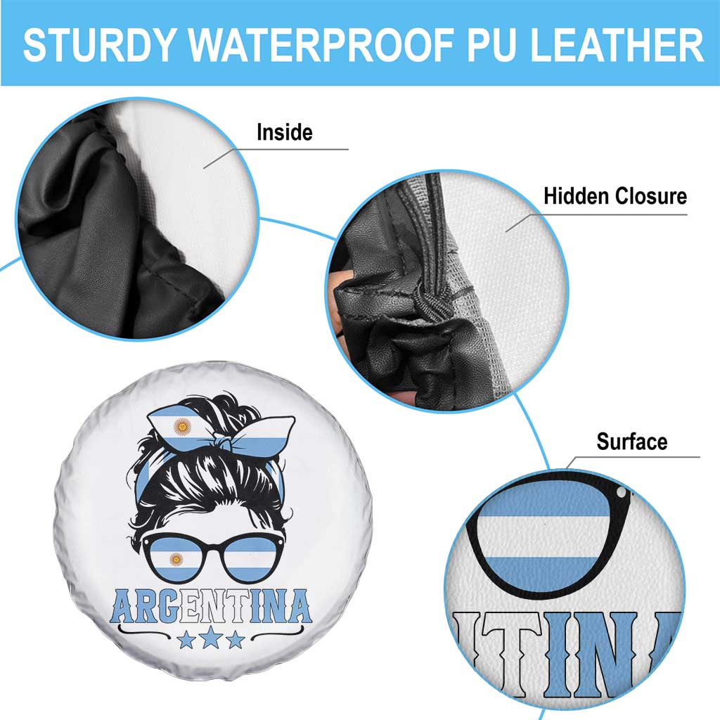 Argentina Messy Bun Proud Argentinian Flag Spare Tire Cover TS14 Print Your Wear