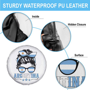Argentina Messy Bun Proud Argentinian Flag Spare Tire Cover TS14 Print Your Wear