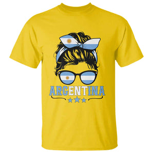 Argentina Messy Bun Proud Argentinian Flag T Shirt TS14 Daisy Print Your Wear