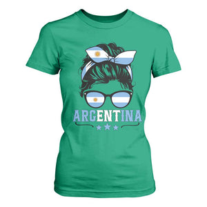 Argentina Messy Bun Proud Argentinian Flag T Shirt For Women TS14 Irish Green Print Your Wear